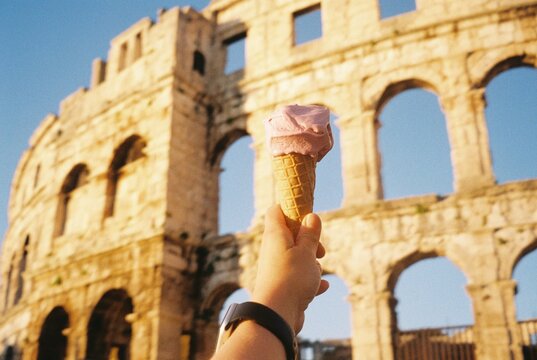 POV ice cream by the Pula Arena 