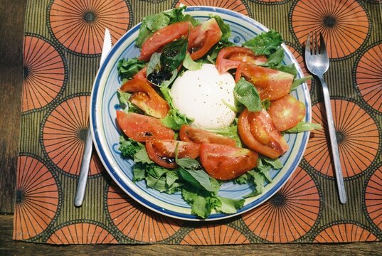 Burrata caprese salad
