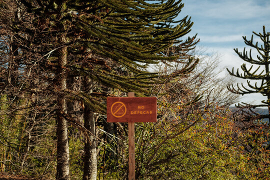 Environmental Protection Sign in national park, do not poop.