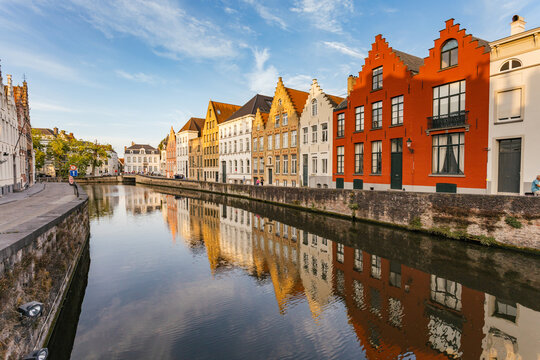 Historic Canal Reflections in a Charming European City