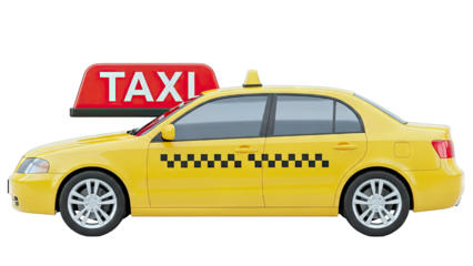 Yellow Taxi Cab with 'TAXI' Sign