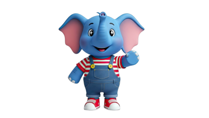 Cute Cartoon Elephant Waving
