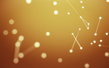 Abstract background. Molecules technology with polygonal shapes, connecting dots and lines. Connection structure. Big data visualization.