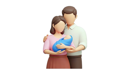 Happy Family with Newborn Baby