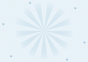 淡いブルーの放射線サンバースト背景デザイン｜A4 横 高画質