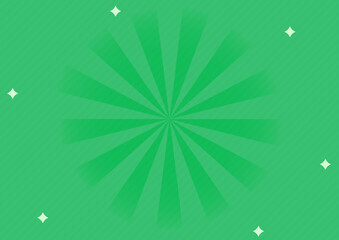 グリーンの放射線サンバースト背景デザイン｜A4 横 高画質