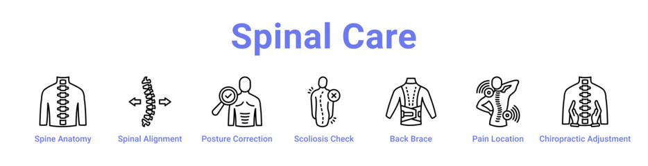 Spinal Care Icon Banner and Collection