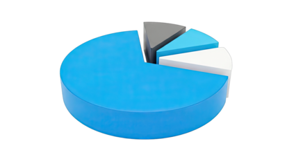 3D Pie Chart with Four Segments