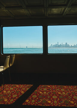 Scenic View of San Francisco Bay From Indoor Seating Area