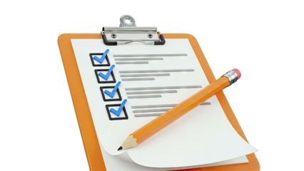 Clipboard with Checklist and Pencil
