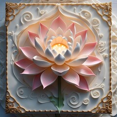 cake with lotus flower