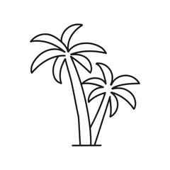 Obraz premium Palm Tree Silhouette Icon for Tropical, Beach, Nature, and Travel Themes