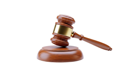 Wooden Gavel with Gold Band