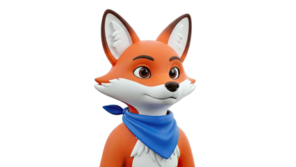 Cartoon Fox wearing a blue bandana