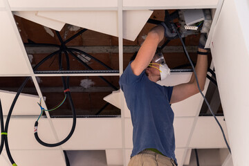 Builder working at construction site