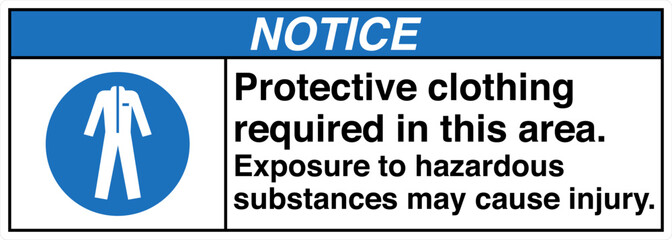 Safety sign NOTICE protective...