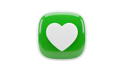 Green Heart Icon with White Heart