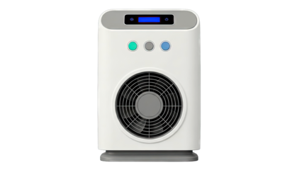 White Air Purifier with Digital Display and Control Buttons