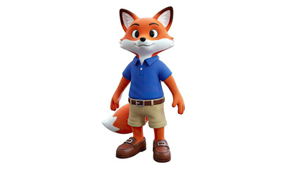 Anthropomorphic Fox Character in Casual Outfit