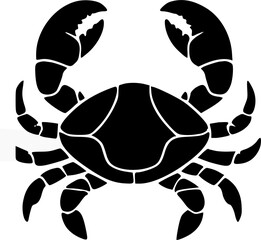 vector illustration of a crab, silhouette of crab