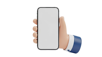 Cartoon Hand Holding Smartphone