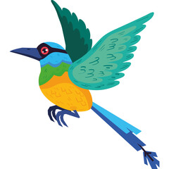 Minimal avian bird icon in flat vector style