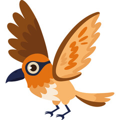 Minimal avian bird icon in flat vector style