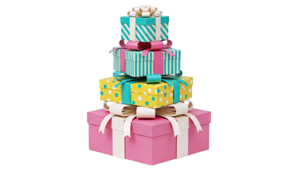 Stack of Four Decorated Gift Boxes