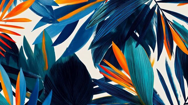 Colorful abstract leaf pattern