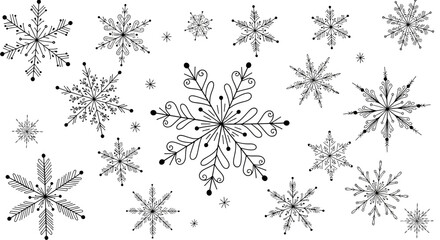 Elegant Snowflake Collection - Intricate Winter Designs for Festive Decor.