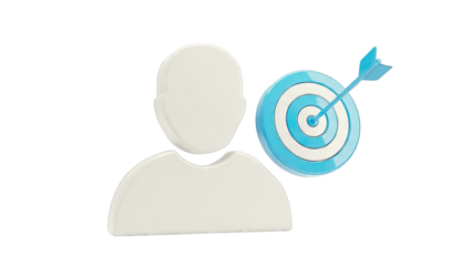 Person Icon Next to Target with Arrow