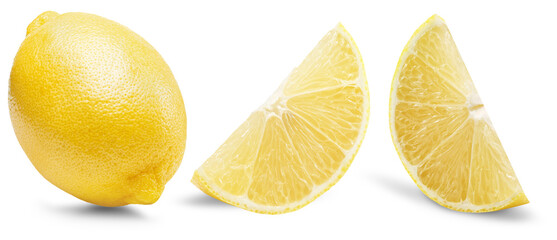 Lemon isolated on white background. Set or collection