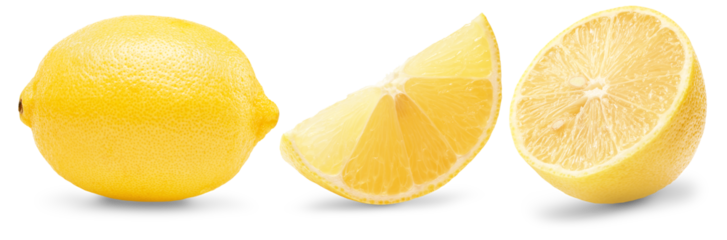Lemon isolated on white background. Set or collection