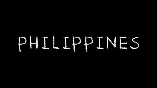 Philippines scribbled on blackboard animation