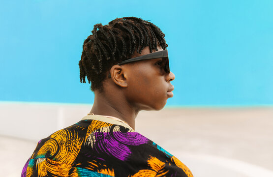 Side profile of man in sunglasses portrait