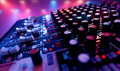 Analogue mixing concole with stage lights