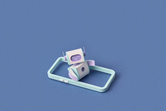 Papercraft robot with smartphone frame