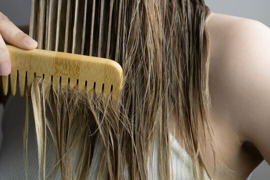 Combing Wet Hair After Shower at Home