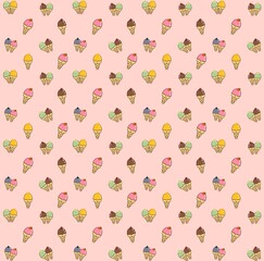seamless pattern with ice cream  