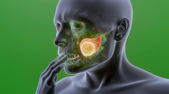 Acne Cyst Reduction CGI Animation on Green Screen Background Showing Inflamed Cyst Shrinking with Pus Pocket Dissolving Medical