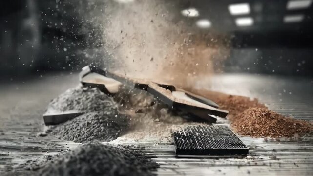 Visual of hybrid metals blended in a hightech workshop showcasing innovative material engineering for superior mechanical properties.