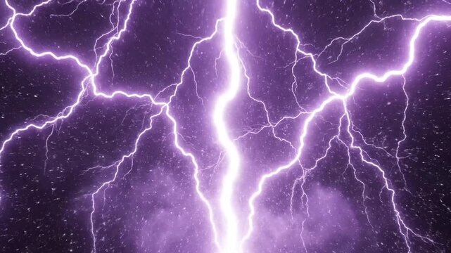 A striking image of electric lightning with a bright main bolt over a dark, textured background