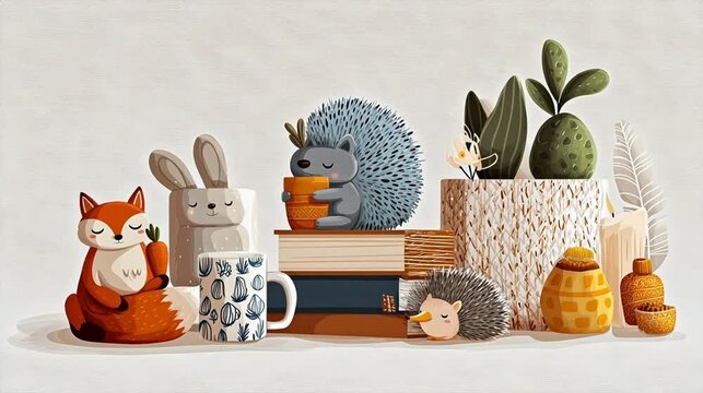 Cute animal figurines and home decor
