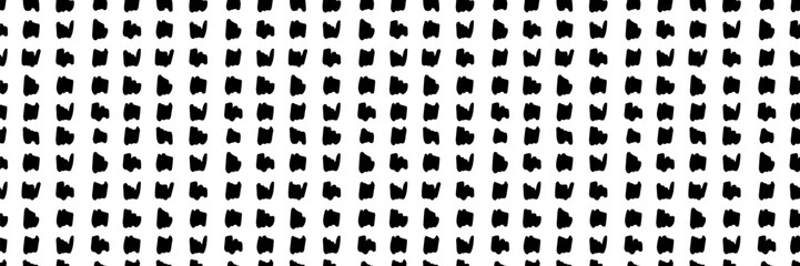 Small dash seamless pattern. Black and white abstract background with minimal geometric elements. It is ideal for prints, wallpapers, home decor, or branding projects. Trendy vector illustration