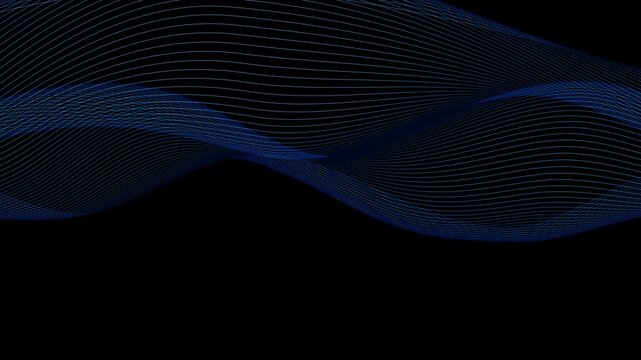 Abstract 3D rendering of blue digital wireframe wave flowing loop