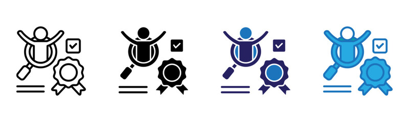 Qualification Icon Multi Style Vector Illustration