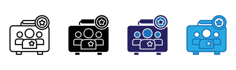 Employee Icon Multi Style Vector Illustration