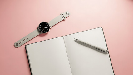 Analog Style Smartwatch with Notebook and Pen