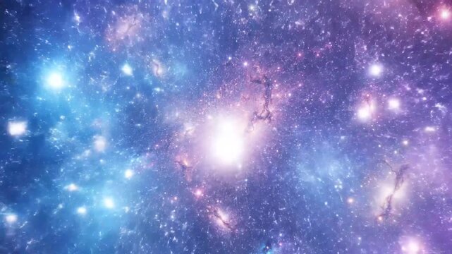 A vibrant, expansive depiction of a celestial expanse with nebulae, stars, and cosmic dust