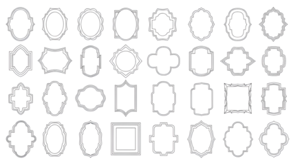 Ramadan kareem islamic geometric patterns isolated on transparent background